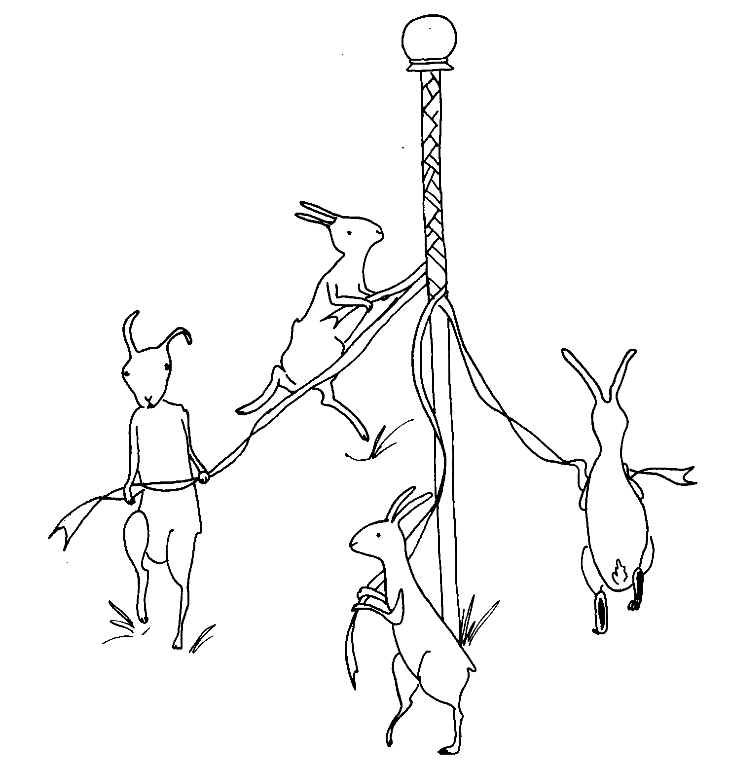 maypole rabbits © 2001 Maria Pahls